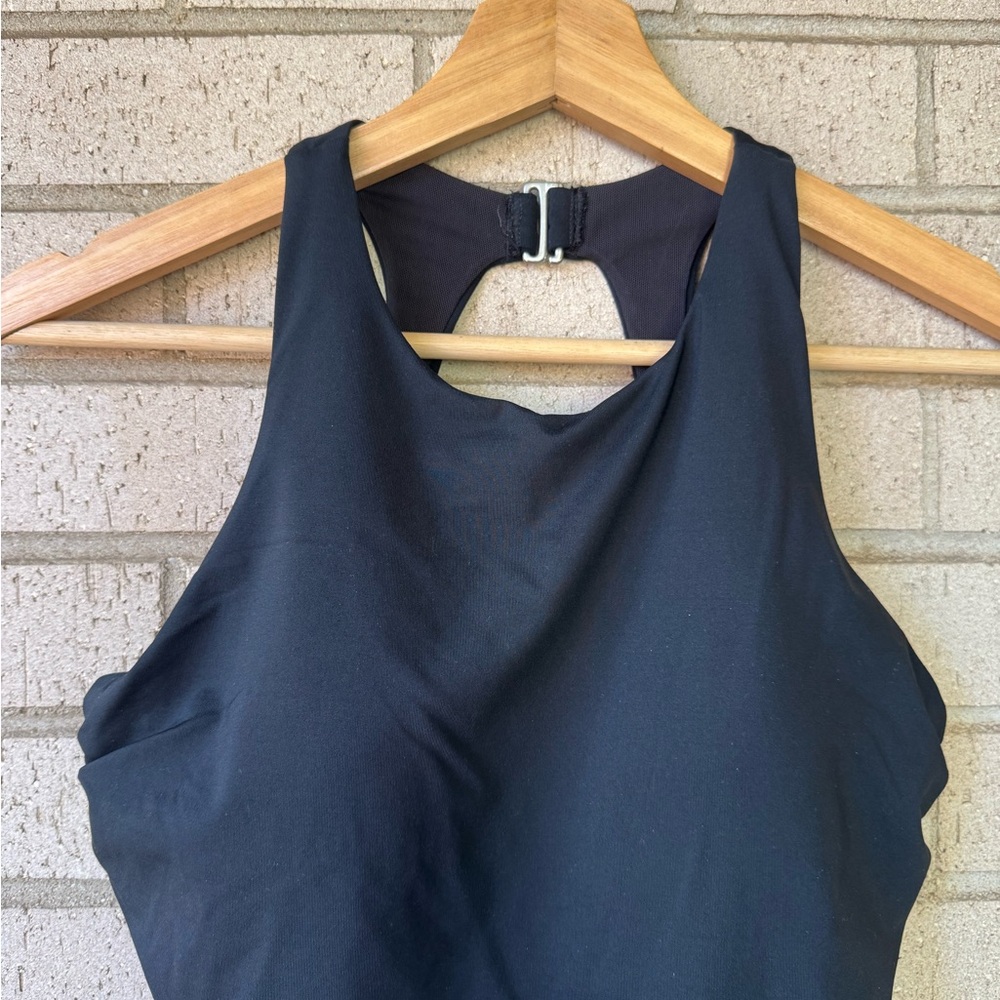 Athleta Maldives Black Bra Cup Underwire Tankini Top, High Neck, Size 32D/DD - Picture 3 of 6
